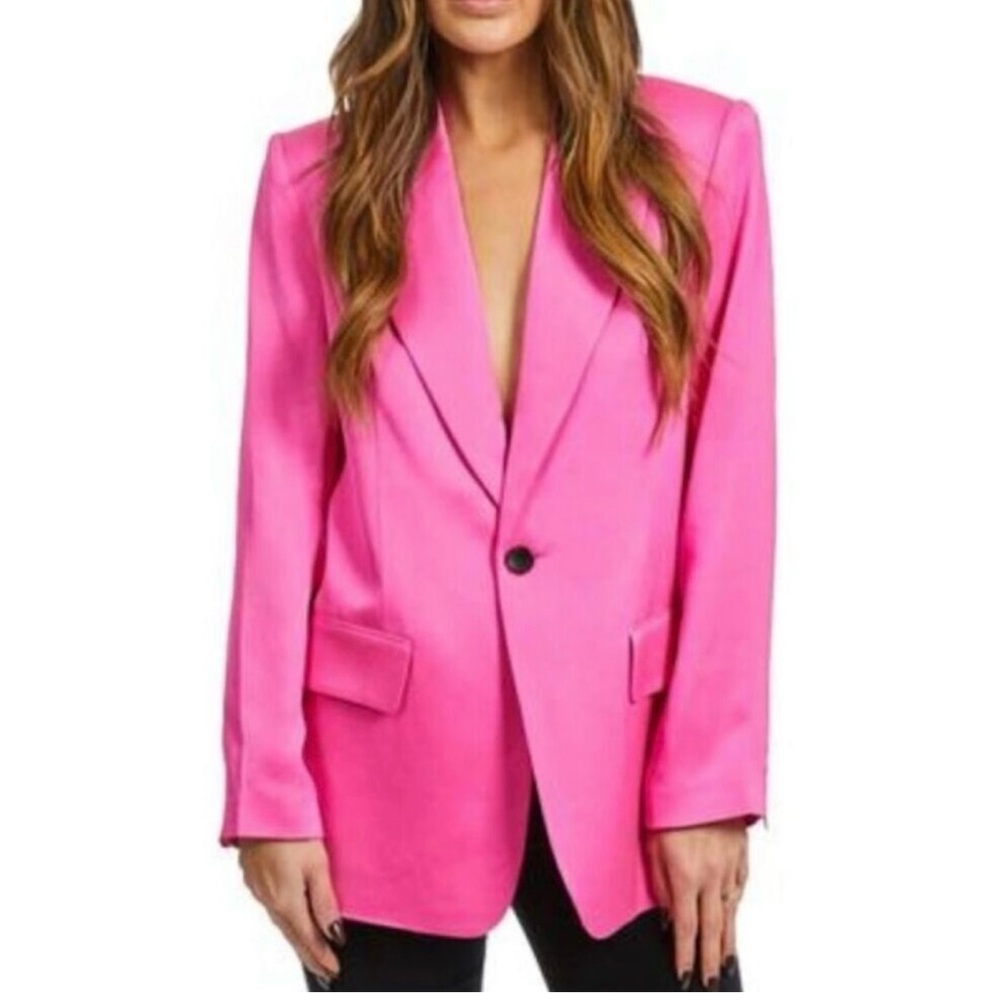 ALC Pink Blazer Jacket with Notched Lapels and Tailored Fit sz 6